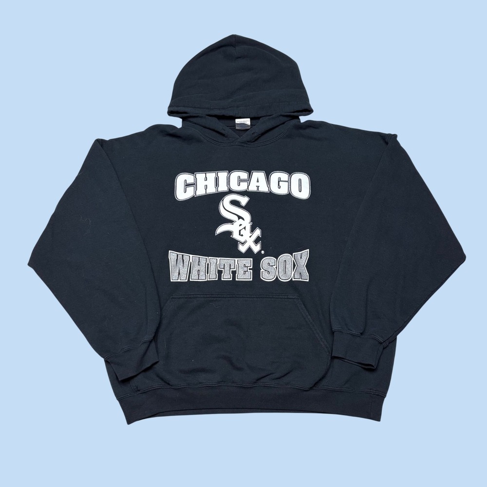 Gildan Chicago White Sox Hoodie Mens XL Black Heavy Blend MLB Pullover
